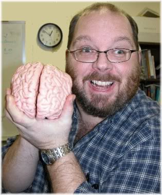 man holding brain