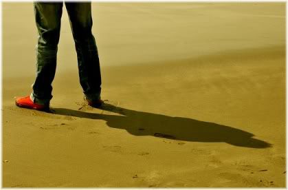 standing on beach