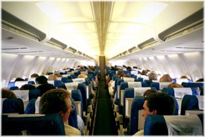 inside airplane