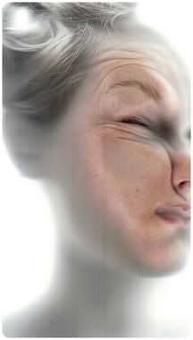 face pressed against glass