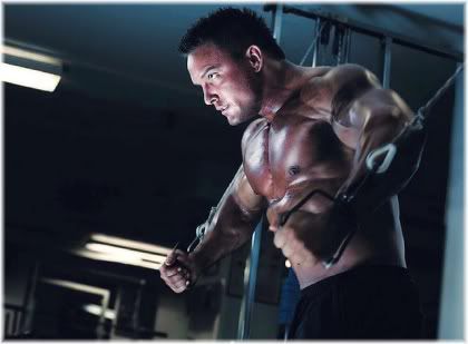muscular man exercising