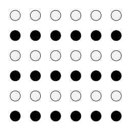 horizontal white and black dots
