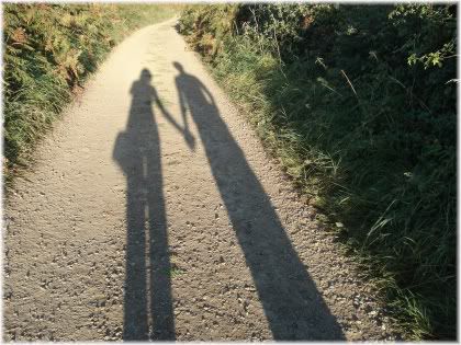 silhouette of couple holding hands