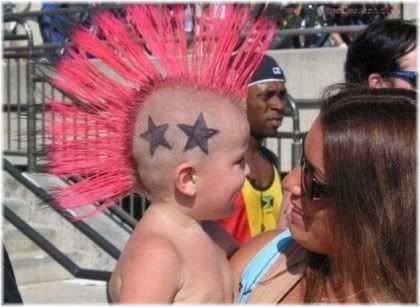 young boy with mohican