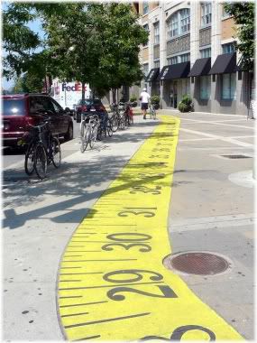 tape measure on road