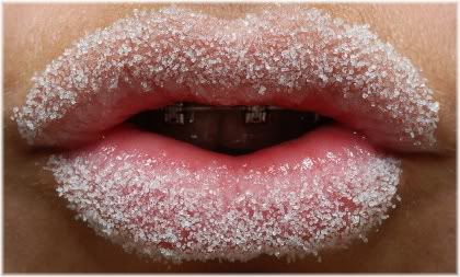 sugar on lips