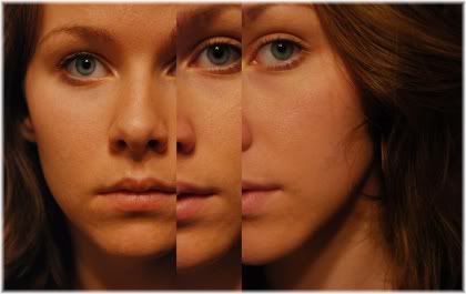 woman three sides of face