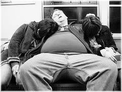 obese man sleeping