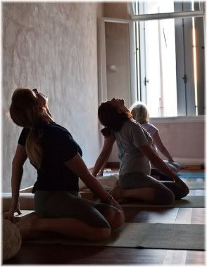 women doing yoga