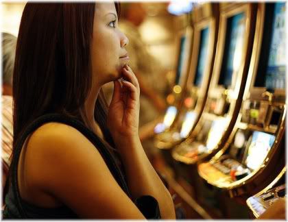 woman at slot machine