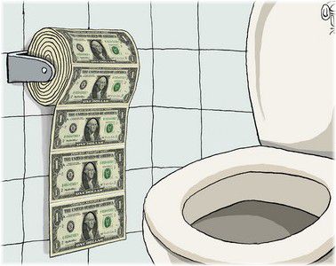 money as toilet paper