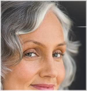 grey haired woman